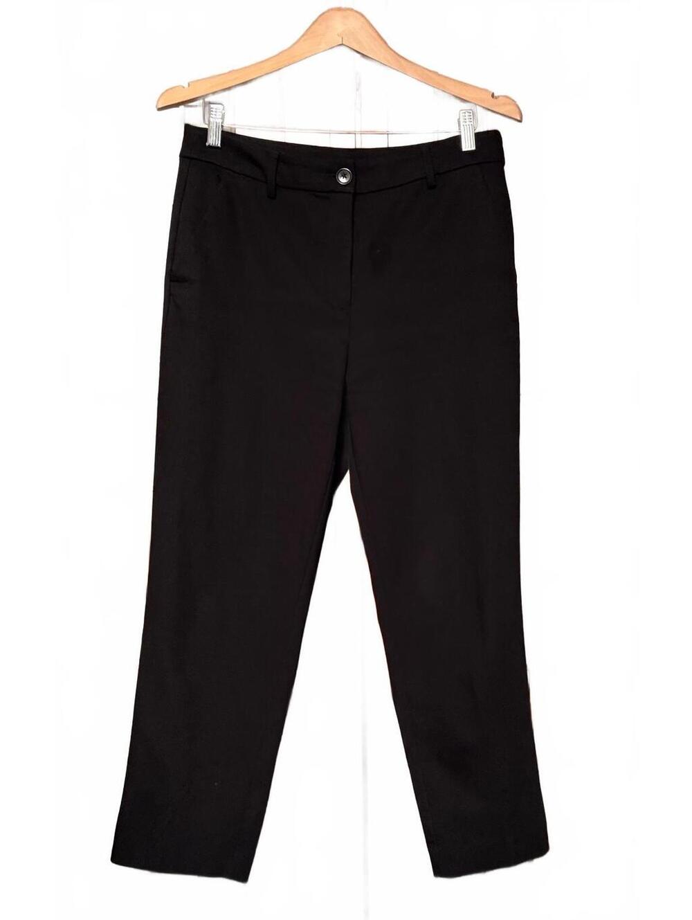 LOFT Curvy Straight Black Stretch Pants Size 8 Cropped Ankle
